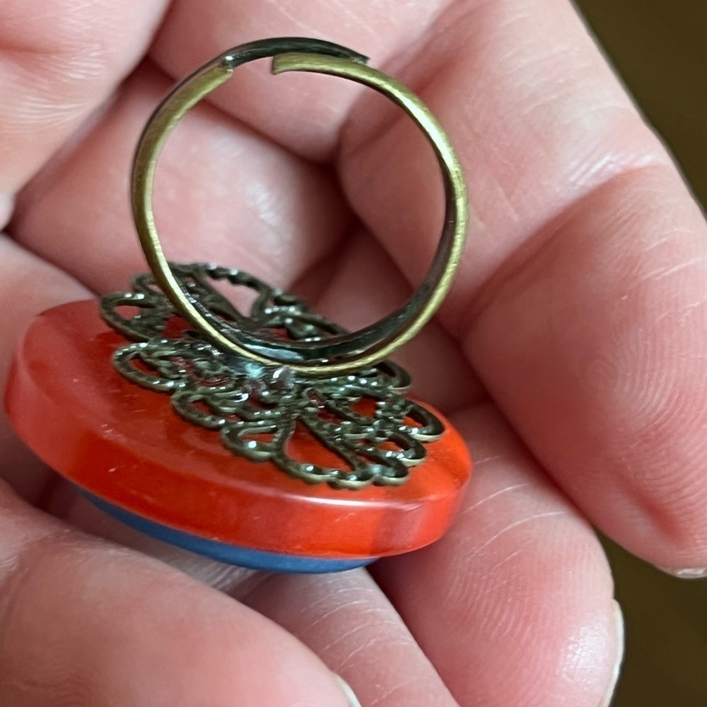 Nautical button ring - Repurposed eco-friendly​​​ - Picture 7 of 8